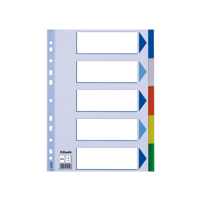 Tabblad ESSELTE 11r A4 PP 5 tab index