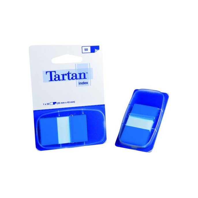 Tartan Index Tabs 25 x 43 mm Blauw (pak 50 vel)