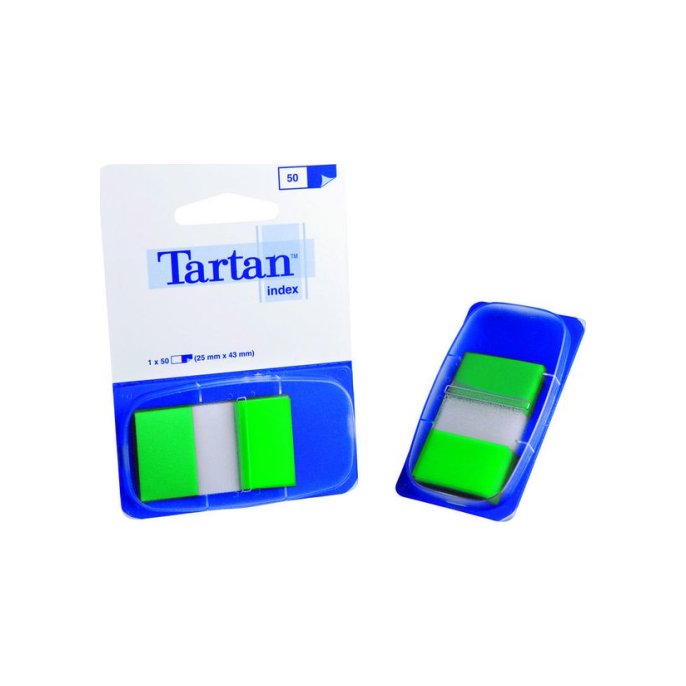 Tartan Index Tabs 25 x 43 mm Groen (pak 50 vel)