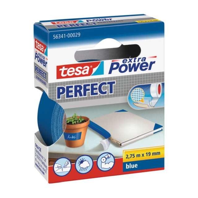 Textieltape Tesa epp 19mm x 2.75m blauw