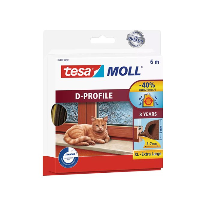 Tochtstrip moll classic d-prof 9mmx6m br