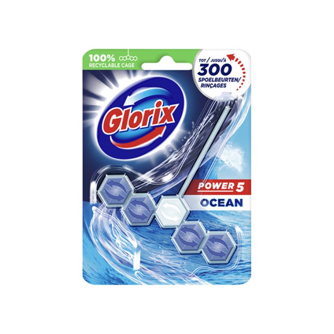 GLORIX Power 5 Toiletblok Ocean Fresh 55gram