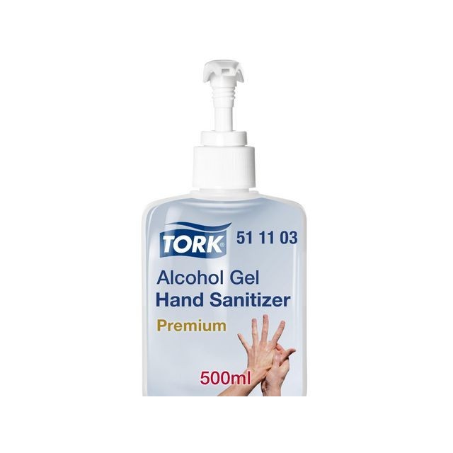 Tork Premium Alcohol Gel voor Handdesinfectie. Pompfles (doos 12 x 500 milliliter)