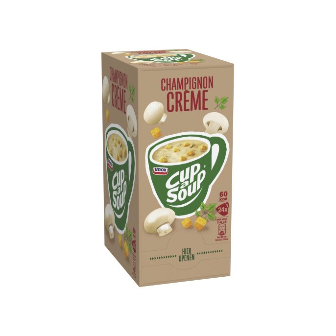 UNOX Cup-a-Soup Champignon Crème Soep 140 ml (doos 24 stuks)