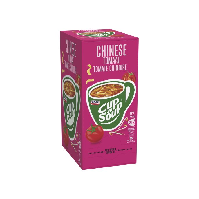 UNOX Cup-a-Soup Chinese Tomaat Soep 175 ml (pak 21 stuks)