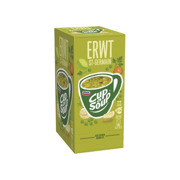 UNOX Cup-a-Soup Erwt Soep 175 ml (pak 21 stuks)