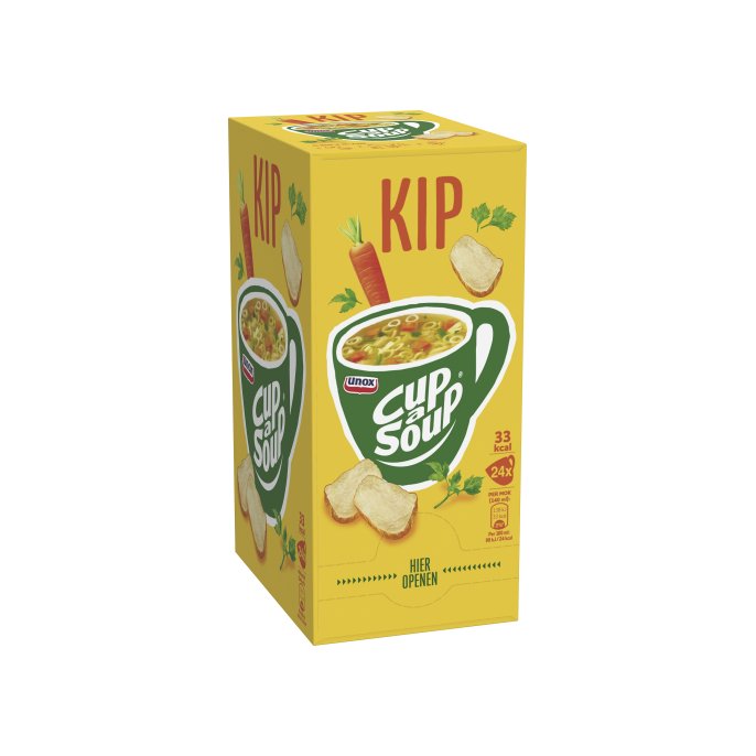 UNOX Cup-a-Soup Kip Soep 140 ml (pak 24 stuks)