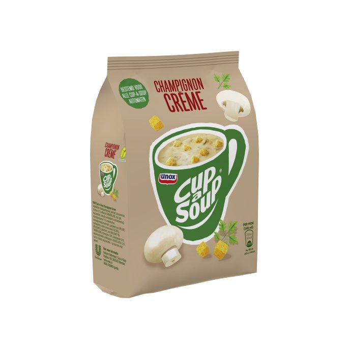 UNOX Cup-a-Soup Voor Automaten Champignon Crème Soep 140 ml (pak 556 gram)