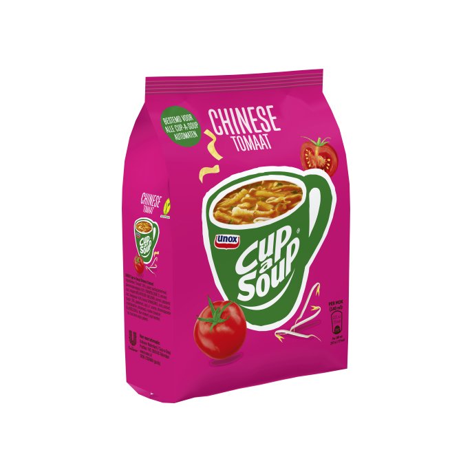 UNOX Cup-a-Soup Voor Automaten Chinese Tomaat Soep 140 ml (pak 646 gram)