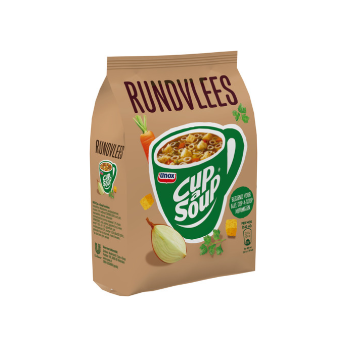 UNOX Cup-a-Soup Voor Automaten Rundvlees Soep 140 ml (pak 534 gram)