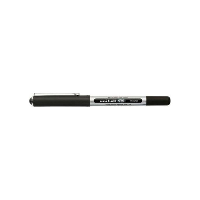 Uni-Ball Eye Micro Stickbalpen Punt 05 mm Grijze Huls Zwarte Inkt (pak 12 stuks)