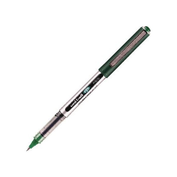 Uni-Ball Eye Micro UB-150 stickbalpen fijne punt 05 mm grijze huls groene inkt