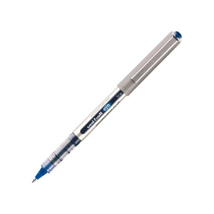 Uni-Ball Eye Stickrollerbalpen Vloeibare Inkt 05 mm Blauwe Inkt (pak 12 stuks)