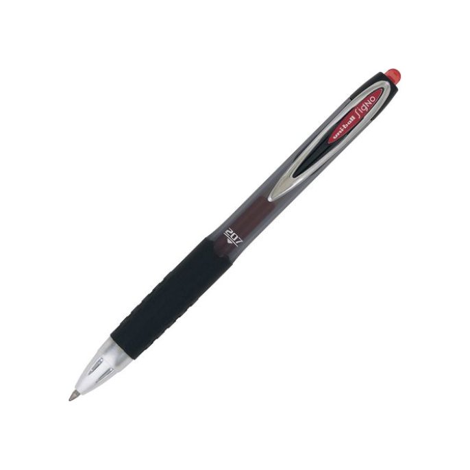 Uni-Ball Gelpen Signo 207 RT 04 mm rood (doos 12 stuks)