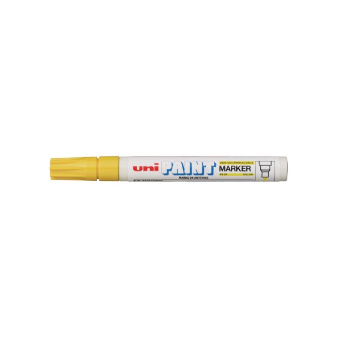 Uni-Ball Paint PX-20 Permanente Verfstift Ronde Punt 2 mm Geel (doos 12 stuks)