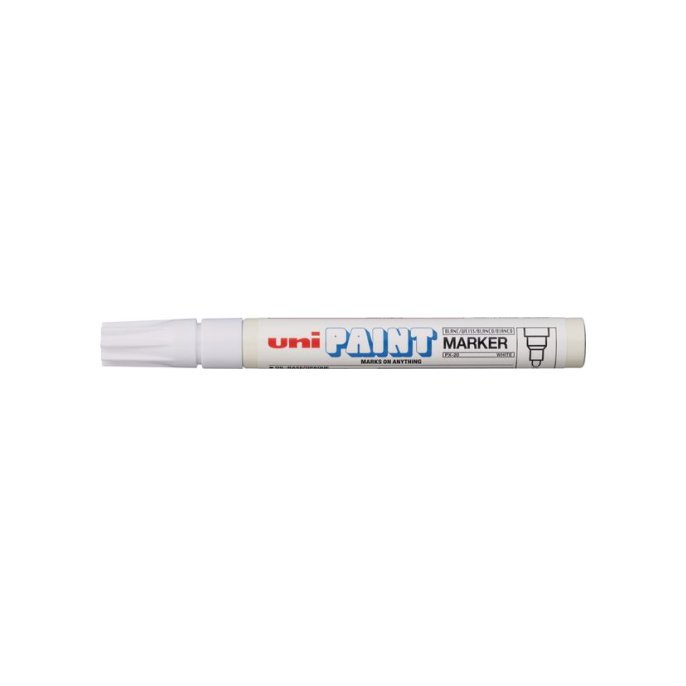 Uni-Ball Paint PX-20 Permanente Verfstift Ronde Punt 2 mm Wit (doos 12 stuks)