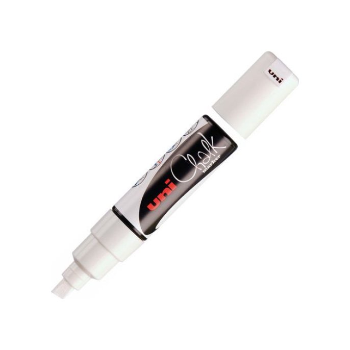 Uni Krijtmarker 8 mm wit (pak 6 stuks)