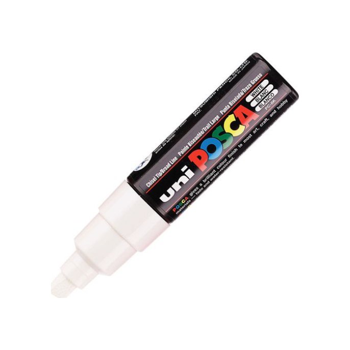 Uni Permanent marker POSCA 8 mm wit (pak 6 stuks)