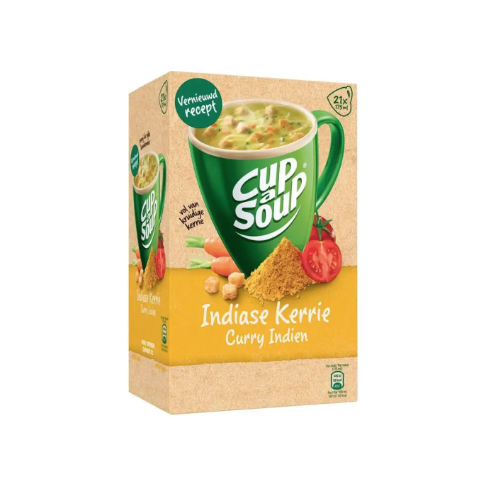 Unox Cup-a-Soup Indiase Kerrie Soep 175 ml (pak 21 stuks)