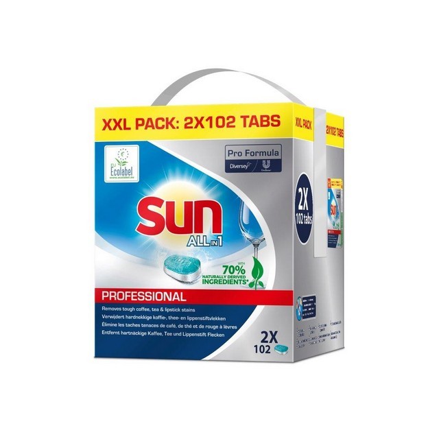 SUN Vaatwastabletten Professional All-in-One (204 stuks)