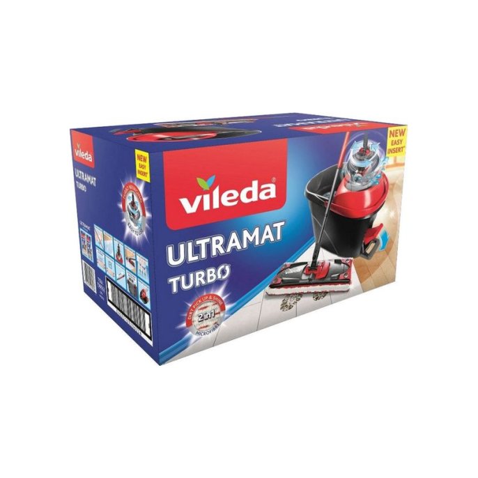 Vileda Easy Wring Ultramat Vlakmopsysteem Microvezel Ergonomisch Wasbaar Rood