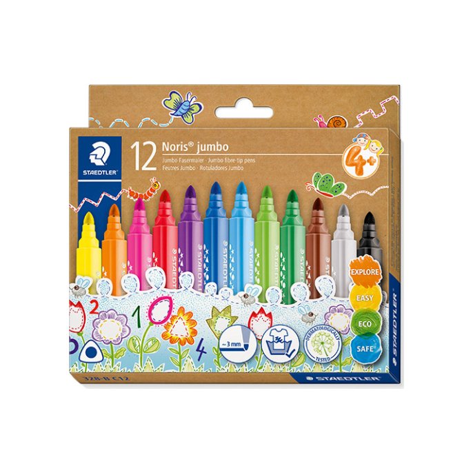 Viltstift STAEDTLER jumbo kant ass/12