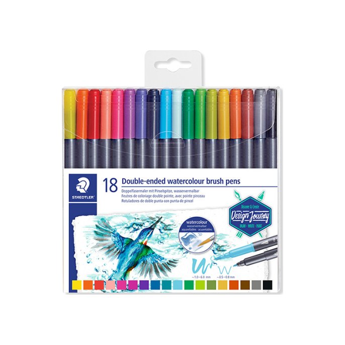 Viltstift Staedtler aquarel duo ass/pk18