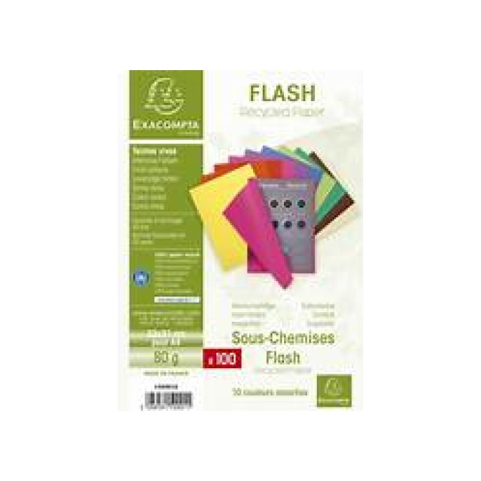 Vouwmap Flash A4 80g assorti (100 stuks)