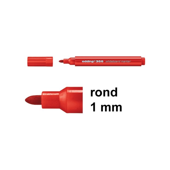 Whiteboardmarker EDDING 366 1mm rd (10 stuks)