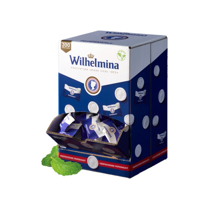 Wilhelmina Pepermunt Dispenser (pak 200 stuks)