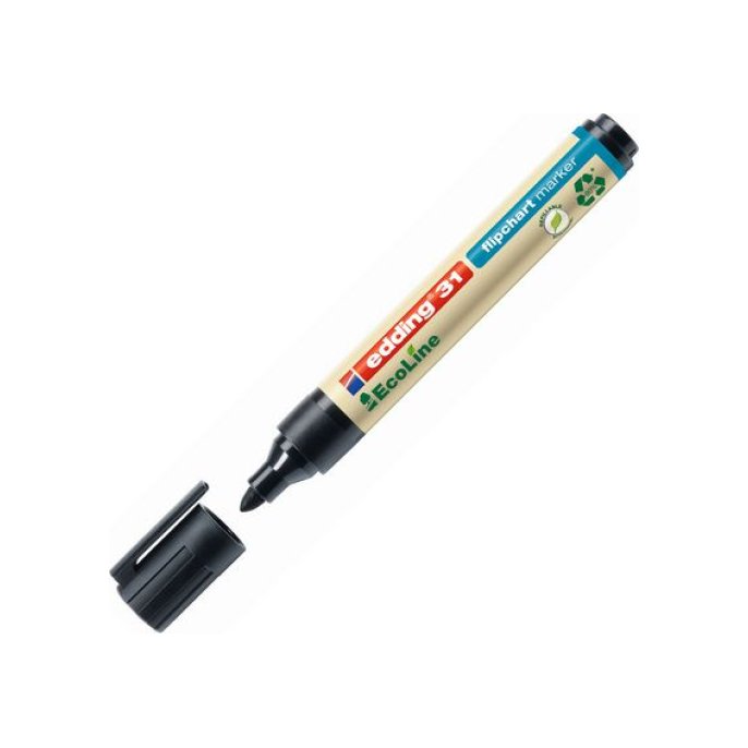 EDDING 31 EcoLine Flipchart Marker Ronde Punt 15 - 3 mm Zwart (doos 10 stuks)