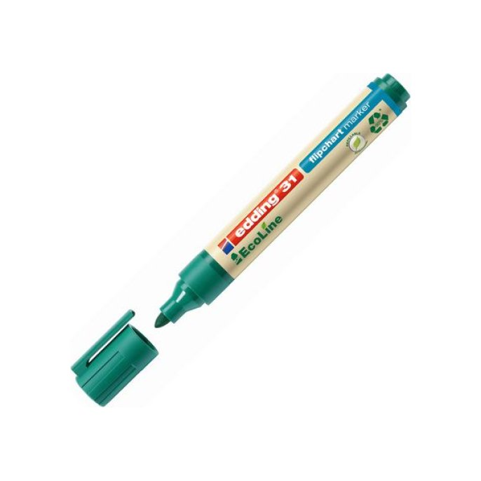 EDDING 31 EcoLine Flipchart Marker Ronde Punt 15 - 3 mm Groen (doos 10 stuks)