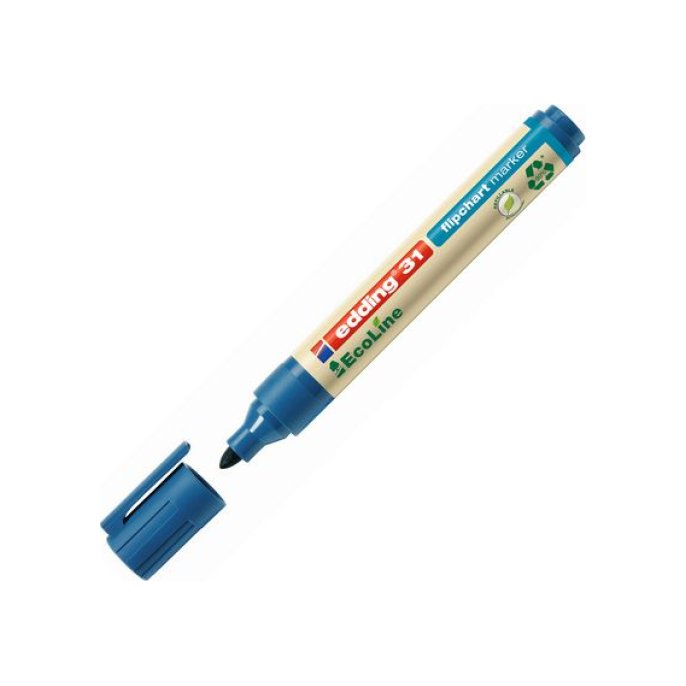 EDDING 31 EcoLine Flipchart Marker Ronde Punt 15 - 3 mm Blauw (doos 10 stuks)