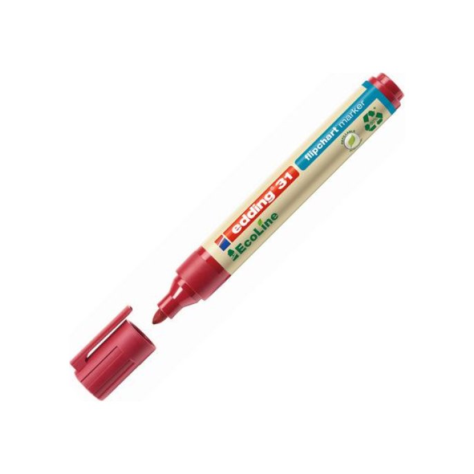 EDDING 31 EcoLine Flipchart Marker Ronde Punt 15 - 3 mm Rood (doos 10 stuks)