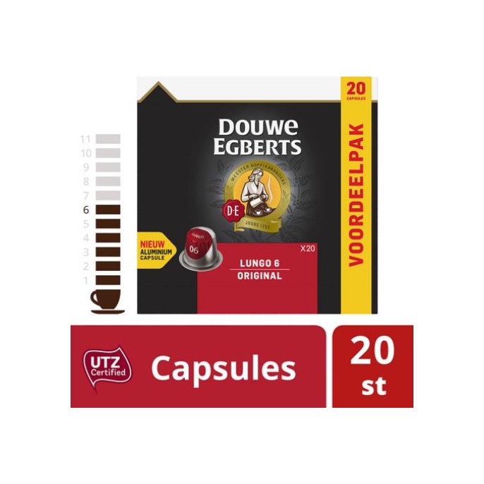 Douwe Egberts Lungo Original UTZ Koffiecapsules (pak 20 stuks)