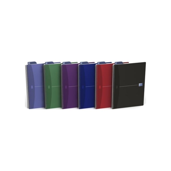 OXFORD Office Essentials Spiraalblok A4 Gelinieerd Assorti (pak 5 stuks)