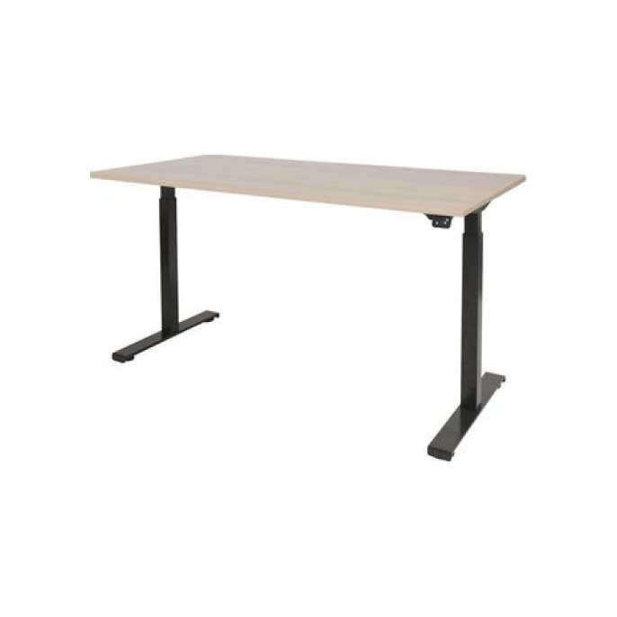 Dextro Basic Verstelbaar Bureau 160 x 80 cm Licht Eiken Zwart