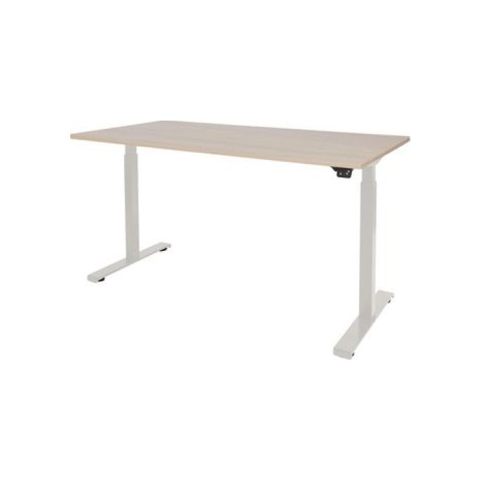 Dextro Basic Verstelbaar Bureau 160 x 80 cm Licht Eiken Wit