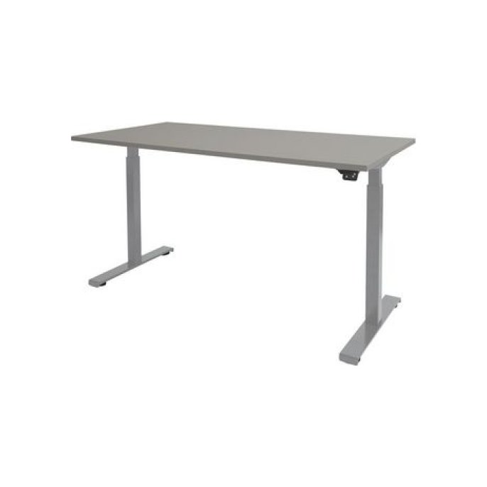 Dextro Basic Verstelbaar Bureau 160 x 80 cm Lichtgrijs Aluminium