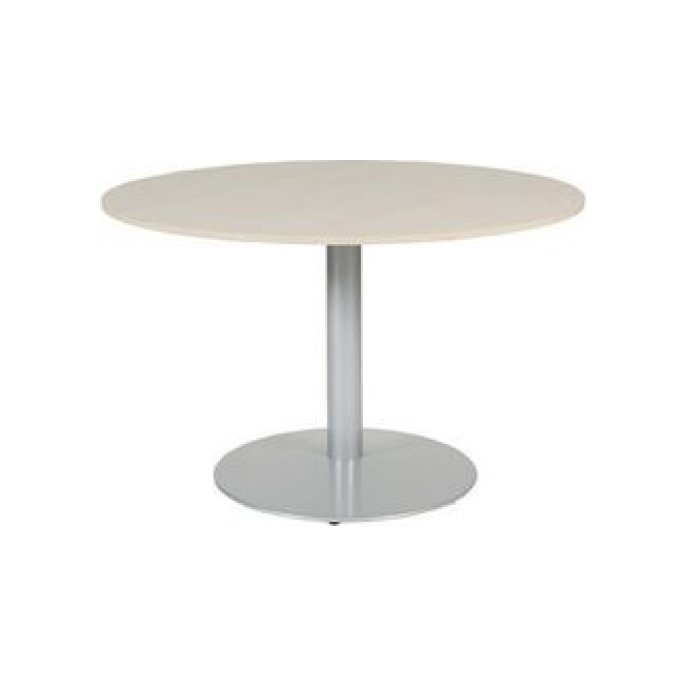 Linesto Ronde Vergadertafel 120 cm Licht Eiken Aluminium