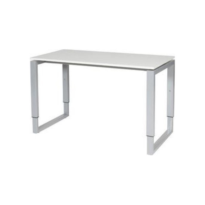 Stretto Plus Verstelbaar Bureau 120 x 60 cm Wit Blad Aluminium Poten