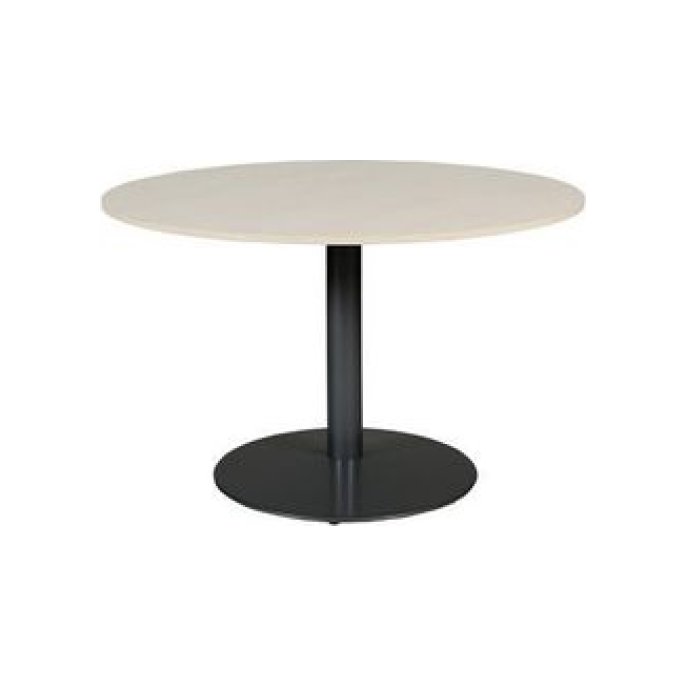 Linesto Ronde Vergadertafel 120 cm Licht Eiken Zwart