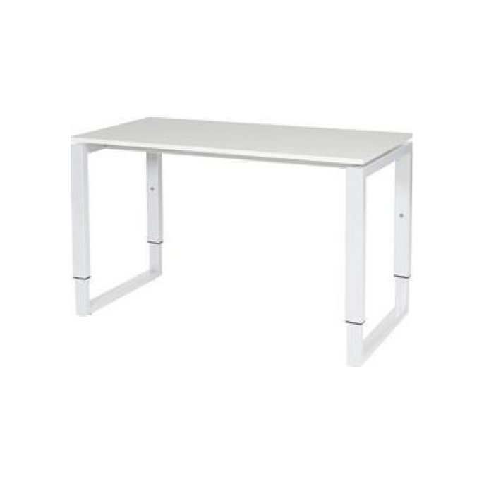 Stretto Plus Verstelbaar Bureau 120 x 60 cm Lichtgrijs Blad Witte Poten