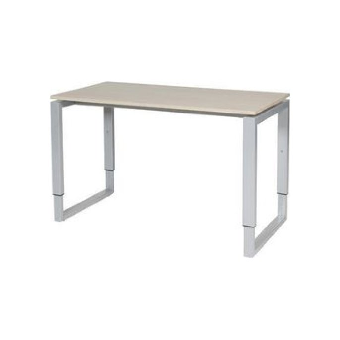 Stretto Plus Verstelbaar Bureau 120 x 60 cm Robson Eiken Blad Aluminium Poten