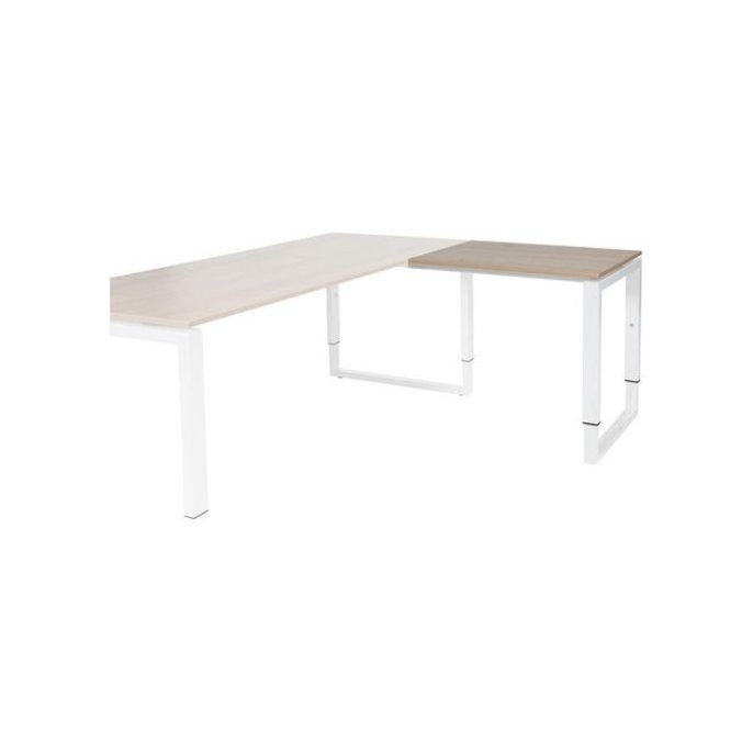 Stretto Plus Verstelbare Aanbouwtafel 80 x 60 cm Robson Eiken Blad Witte Poten