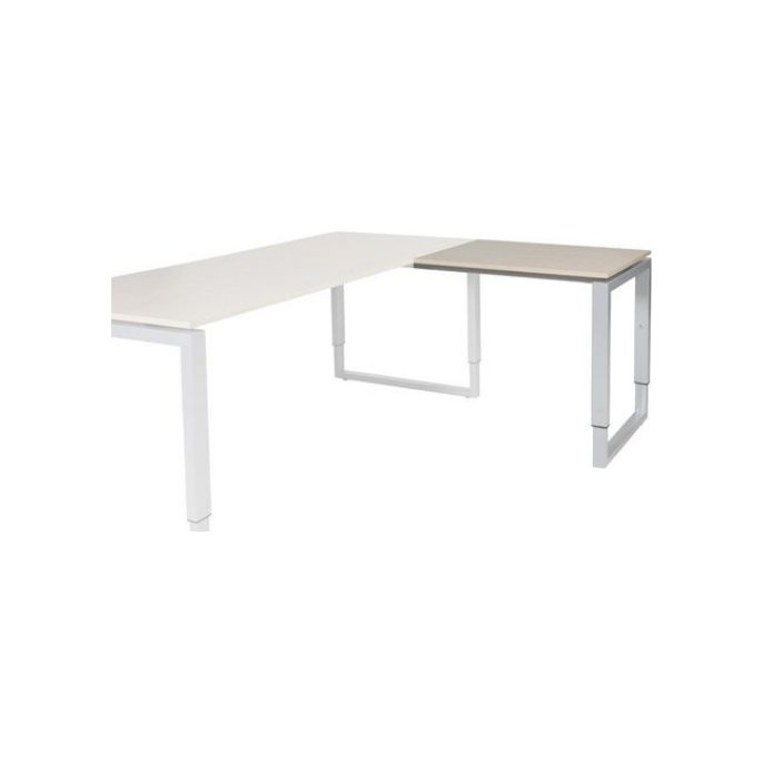 Stretto Plus Verstelbare Aanbouwtafel 80 x 60 cm Robson Eiken Blad Aluminium Poten