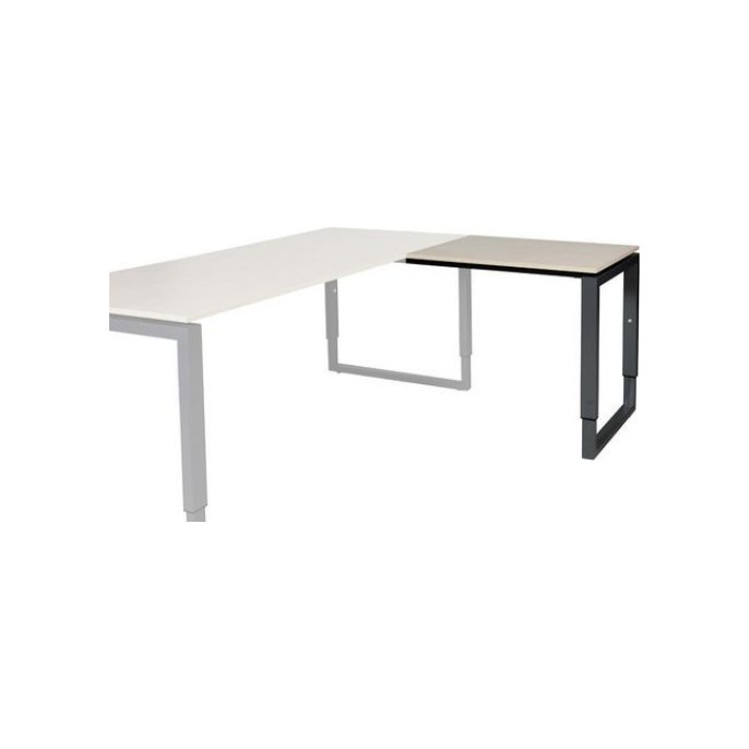 Stretto Plus Verstelbare Aanbouwtafel 80 x 60 cm Robson Eiken Blad Zwarte Poten