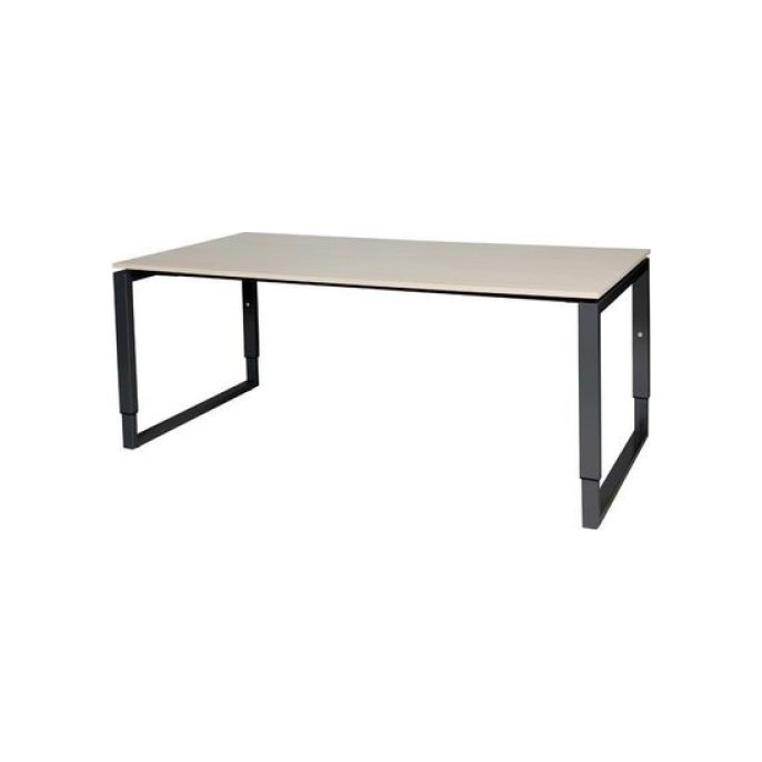 Stretto Plus Verstelbaar Bureau 180 x 90 cm Robson Eiken Blad Zwarte Poten