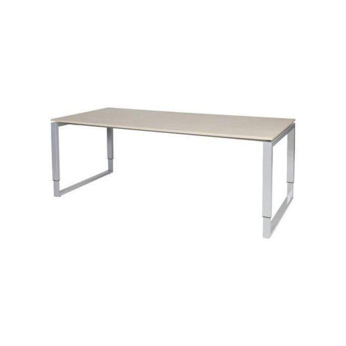 Stretto Plus Verstelbaar Bureau 200 x 90 cm Robson Eiken Blad Aluminium Poten