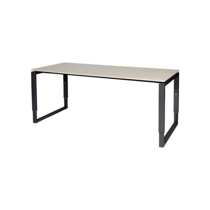 Stretto Plus Verstelbaar Bureau 180 x 80 cm Robson Eiken Blad Zwarte Poten